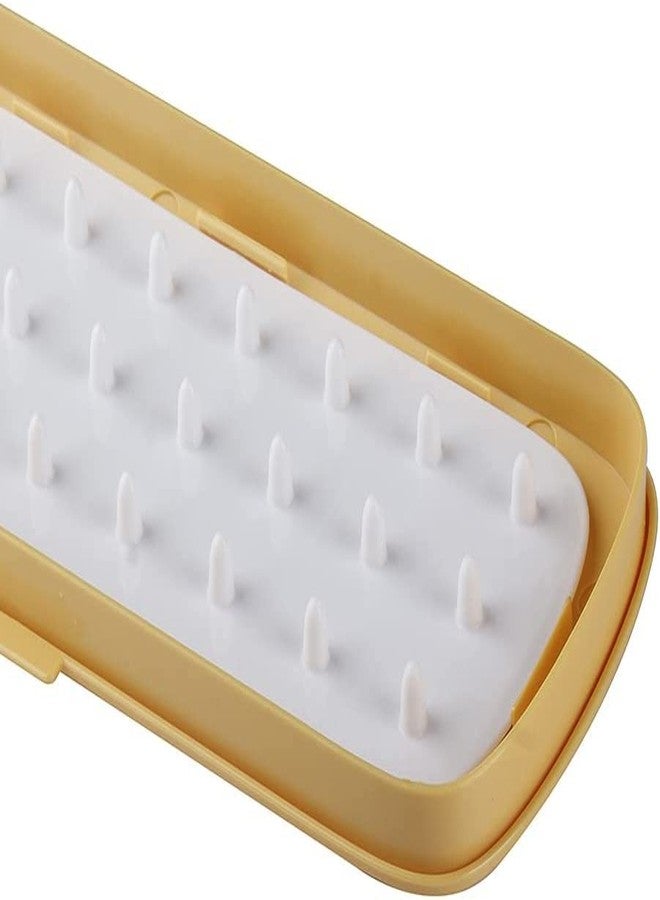ONPRIX Ice Cube Tray with Lid and Bin,BPA Free Silicone Ice Box Freezer Tray Easy Press Ice Molds Box 48 Ice Cubes Ice Cube Bin Scoop Trays,Container and Scoop, Perfect for Drinks & Cocktail (Yellow) - Image 4